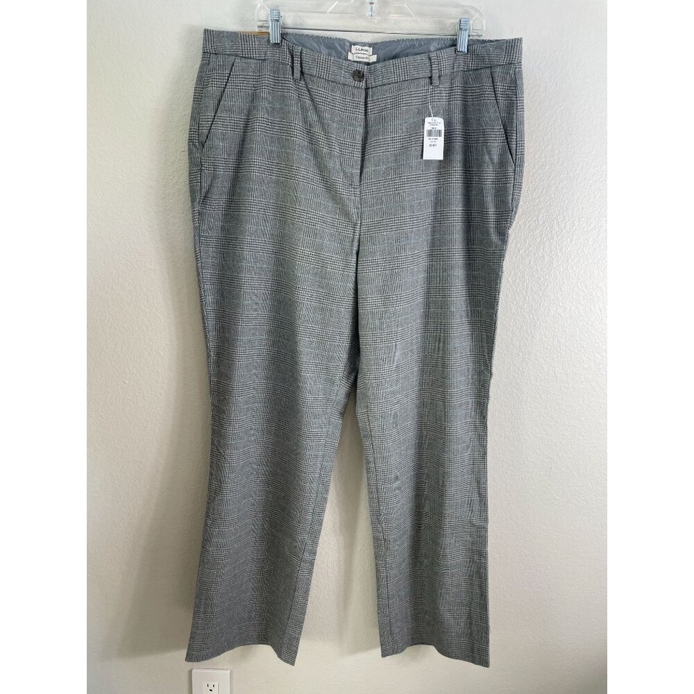 NEW‎ LL Bean Womens 20 Medium Tall Classic Fit Plaid Pants Straight Leg